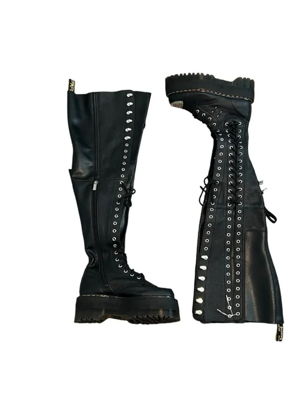 Dr. Martens 28-Eye XTRM Max Virginia Leather Size 6 Thigh High Platform Boots